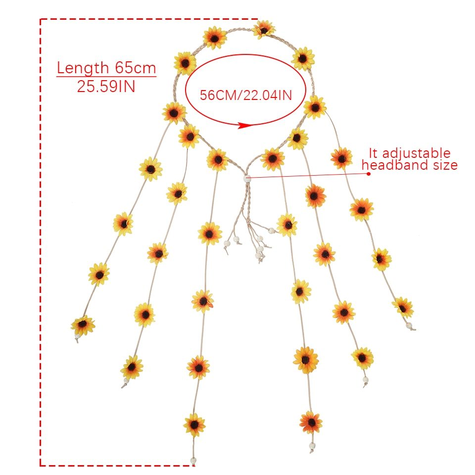 Headdress garland sun flower hair band flower daisy headband bohemian hair ring hair accessories Headdress garland sun flower hair band flower daisy headband bohemian hair ring hair accessories